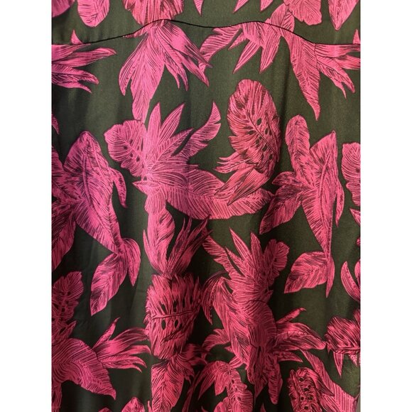 Sam Edleman Midi Dress 12 Pink Brown Floral Sleeveless Mock Tie Neck $160 - Picture 13 of 15